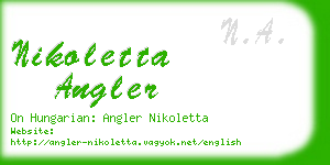 nikoletta angler business card